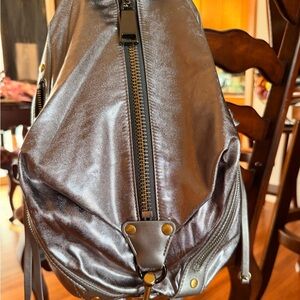 Rebecca Minkoff Metallic Silver Julian Backpack